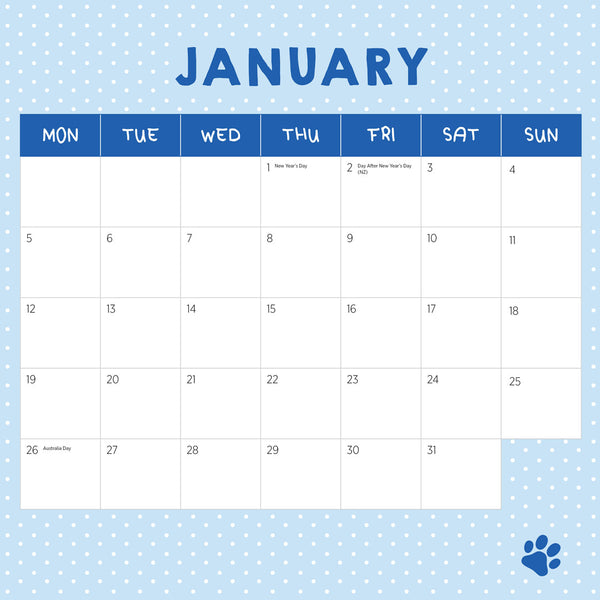 Cat Crimes 2026 Calendar January