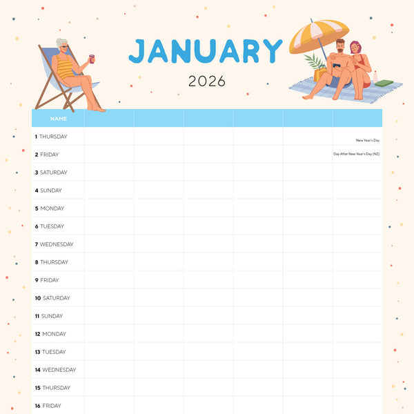 My Family Planner 2026 Calendar Internal Image