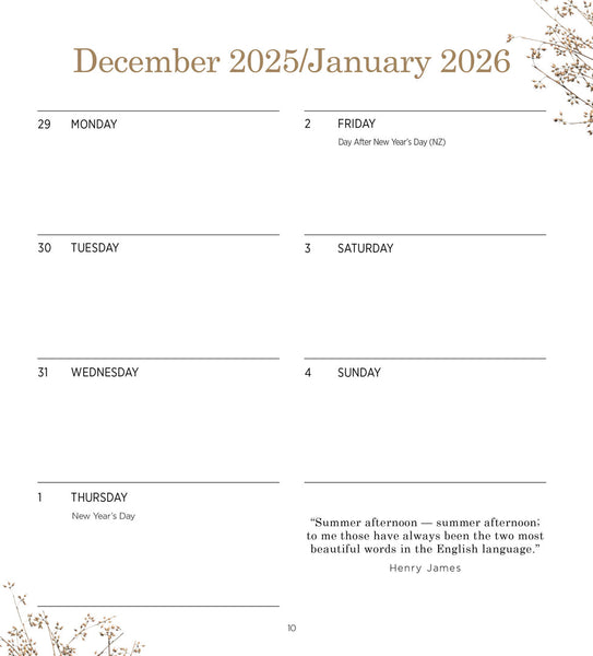 Australian Country Collections 2026 Diary Internal Image
