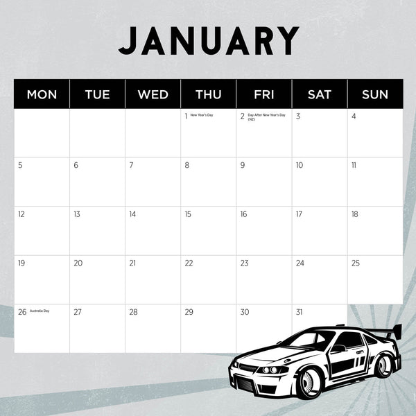 Hot Fours 2026 Calendar January