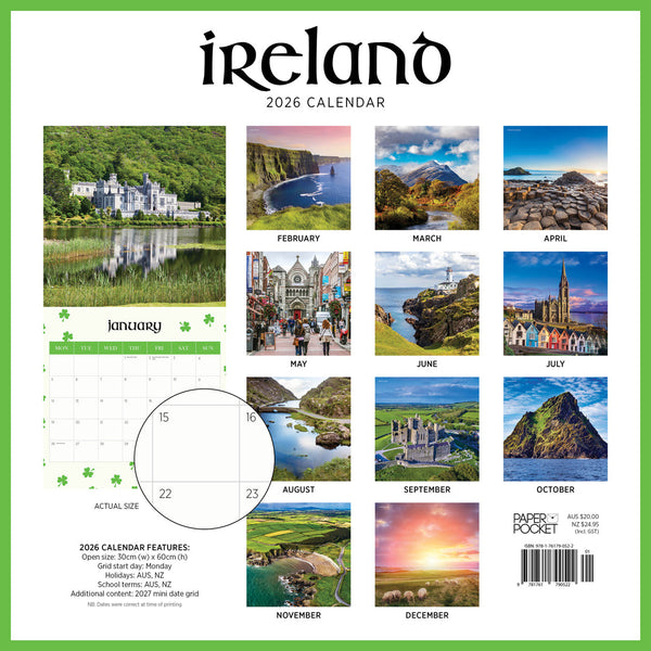 Ireland 2026 Calendar Back Cover
