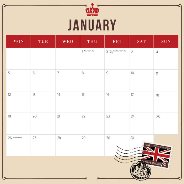 London 2026 Calendar January