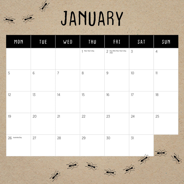 Meerkats 2026 Calendar January