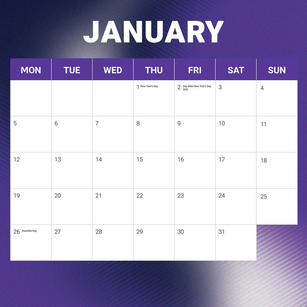 Nrl Melbourne Storm 2026 Calendar January