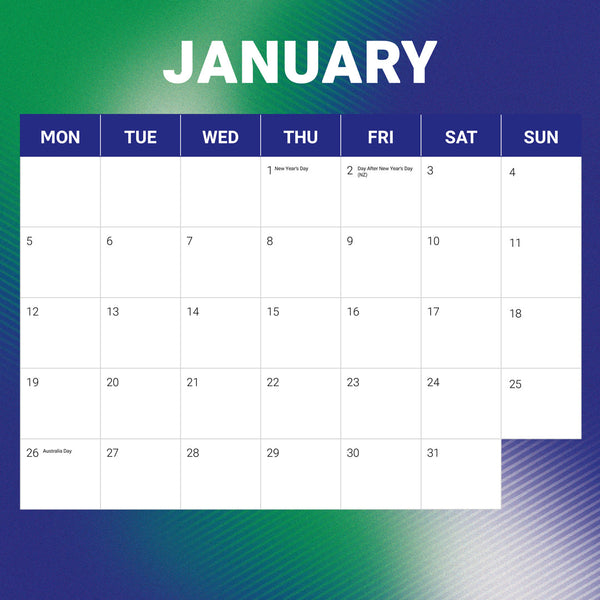 Nrl New Zealand Warriors 2026 Calendar January