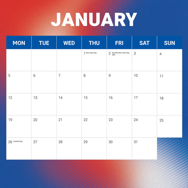 Nrl Newcastle Knights 2026 Calendar January