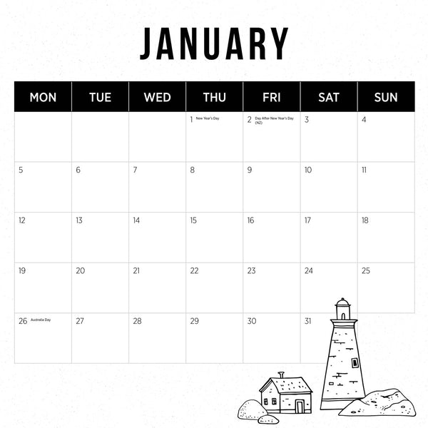 Our Australia Lighthouses 2026 Calendar January