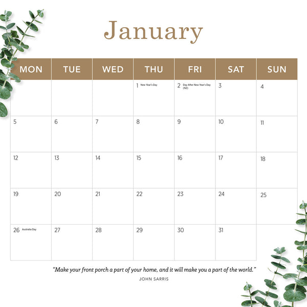 Our Australia Out On The Verandah 2026 Calendar January