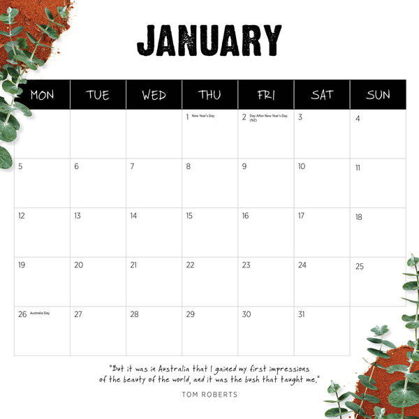 Our Australia Outback 2026 Calendar January