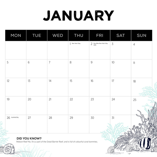 Our Australia Reefs 2026 Calendar January