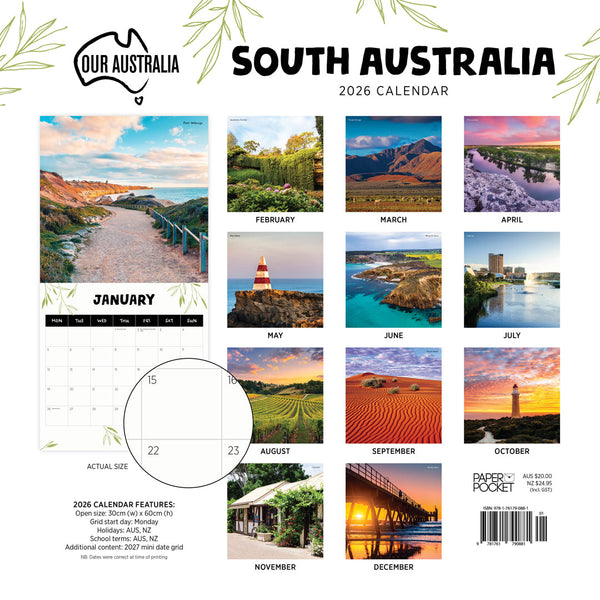 Our Australia South Australia 2026 Calendar Monthly Overview