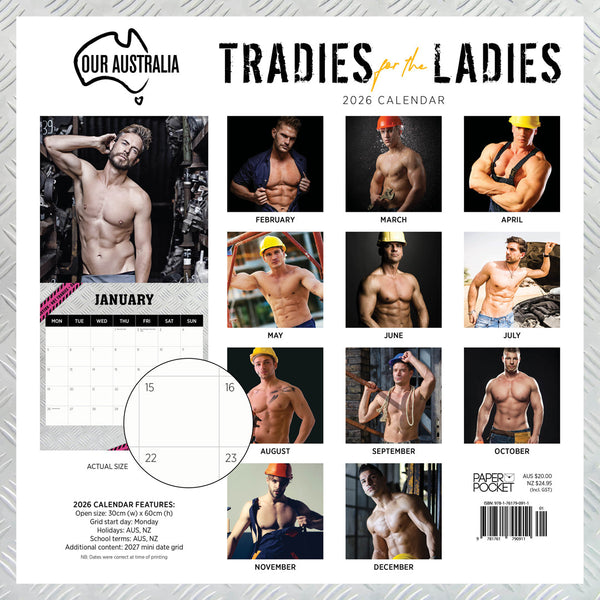 Our Australia Tradies For The Ladies 2026 Calendar Monthly Overview