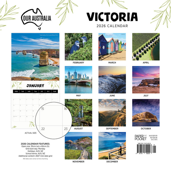 Our Australia Victoria 2026 Calendar Monthly Overview