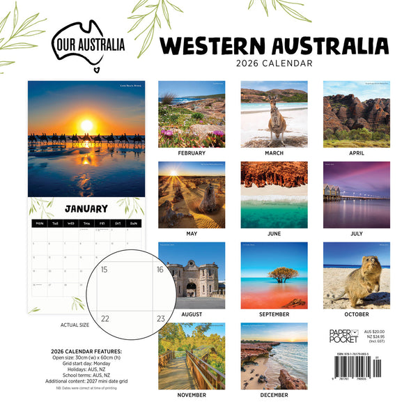 Our Australia Western Australia 2026 Calendar Monthly Overview
