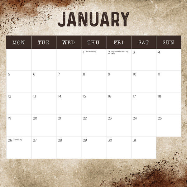 Our Australia Working Class Man 2026 Calendar January