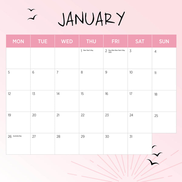 Our Australia Coast To Coast Sunrises 2026 Calendar January