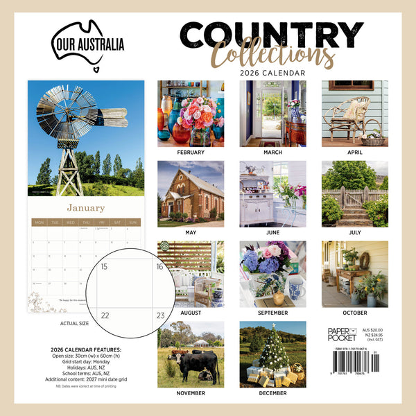Our Australia Country Collections 2026 Calendar Monthly Overview