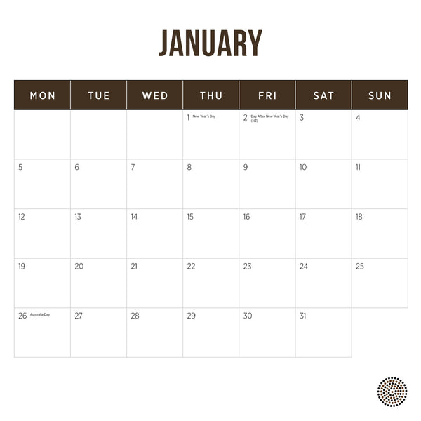 Our Australia Dreamtime 2026 Calendar January