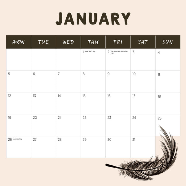 Our Australia Exotic Birds 2026 Calendar January