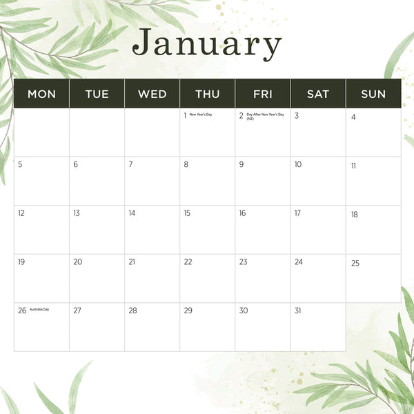 Our Australia Flowers 2026 Calendar January