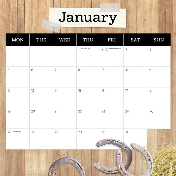 Our Australia Horses At Home 2026 Calendar January