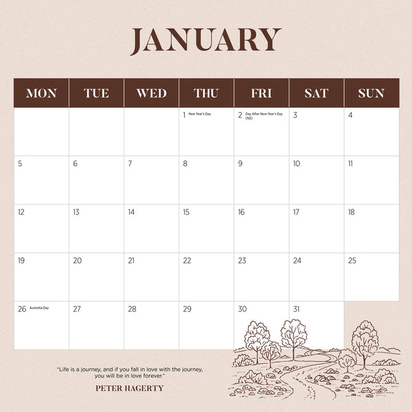 Pathways Of The World 2026 Calendar January