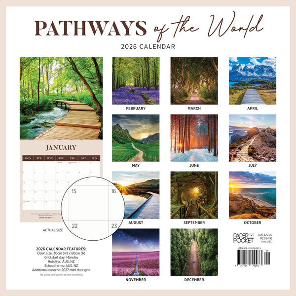 Pathways Of The World 2026 Calendar Back Cover