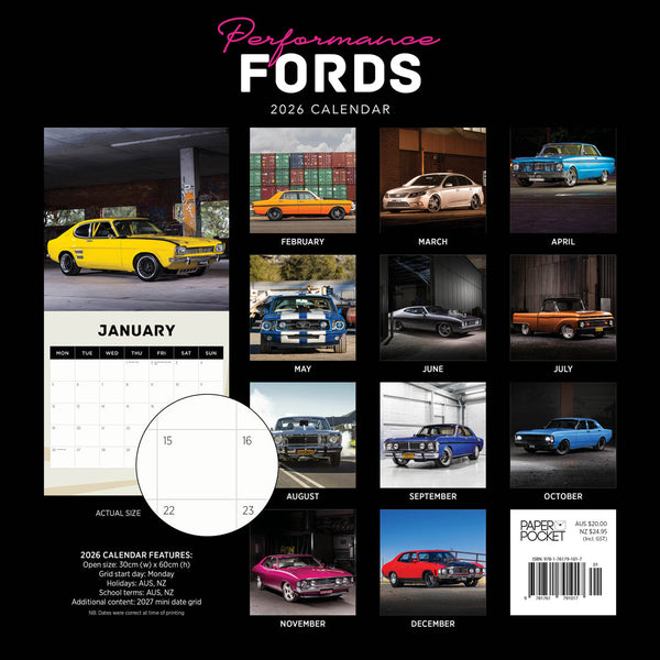 Performance Fords 2026 Calendar Back Cover