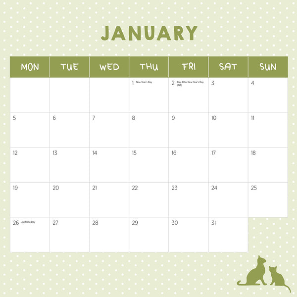 Rescue Cats 2026 Calendar January
