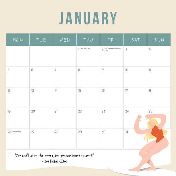 2026 The Big Surf Calendar January