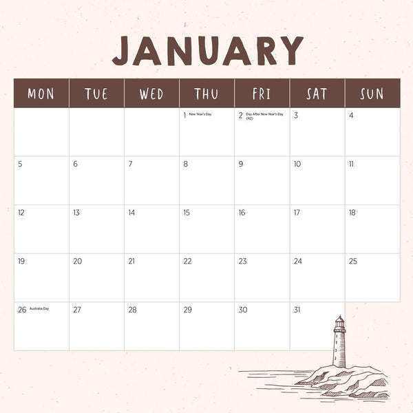 Happy Quokka 2026 Calendar January
