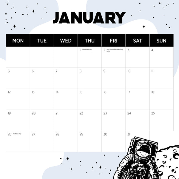 The Milky Way 2026 Calendar January