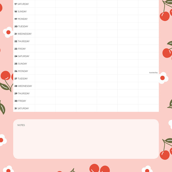 Monthly Planner 2026 Calendar January