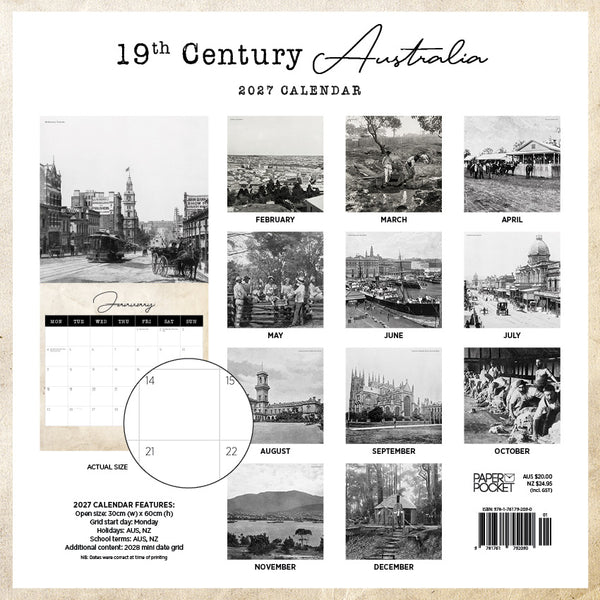 19th Century Australia Calendar 2027