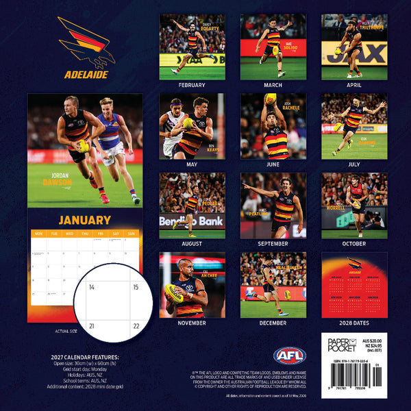 AFL Adelaide Crows Calendar 2027