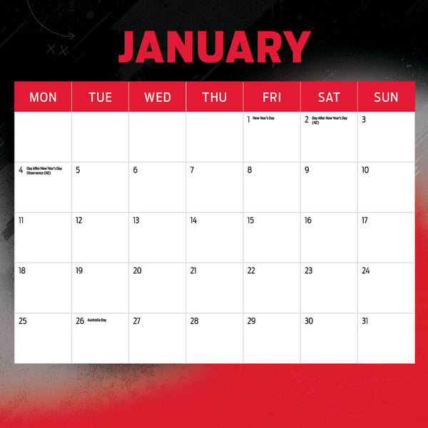 AFL Essendon Bombers Calendar 2027