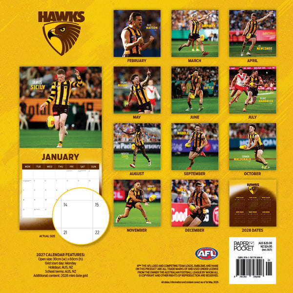 AFL Hawthorn Hawks Calendar 2027