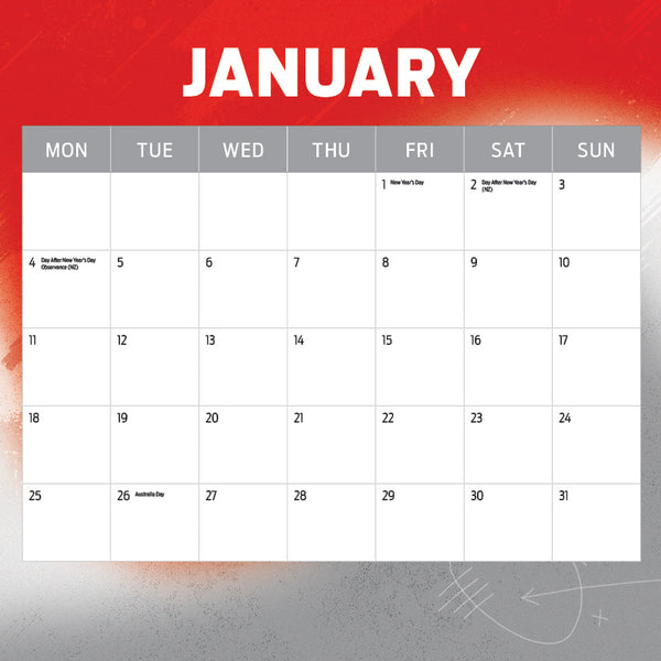 AFL Sydney Swans Calendar 2027
