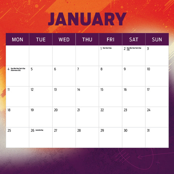 AFL Womens Calendar Calendar 2027
