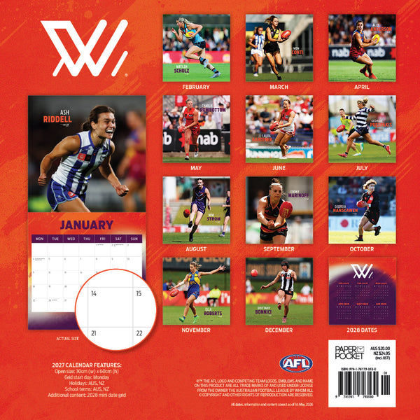 AFL Womens Calendar Calendar 2027