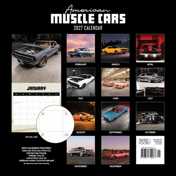 American Muscle Cars Calendar 2027