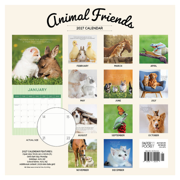 Animal Friends Calendar 2027
