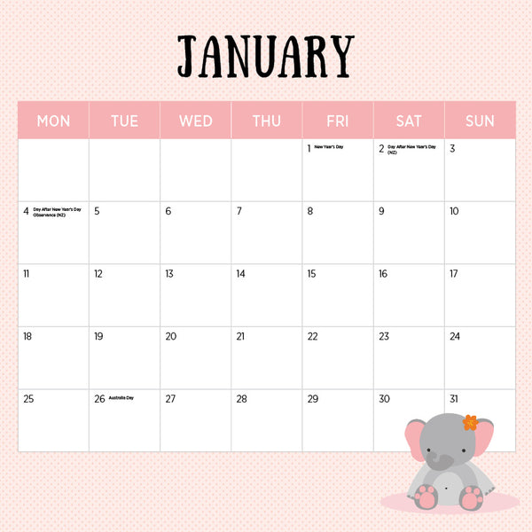 Baby Animals Calendar 2027