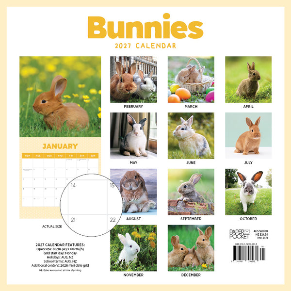 Bunnies Calendar 2027