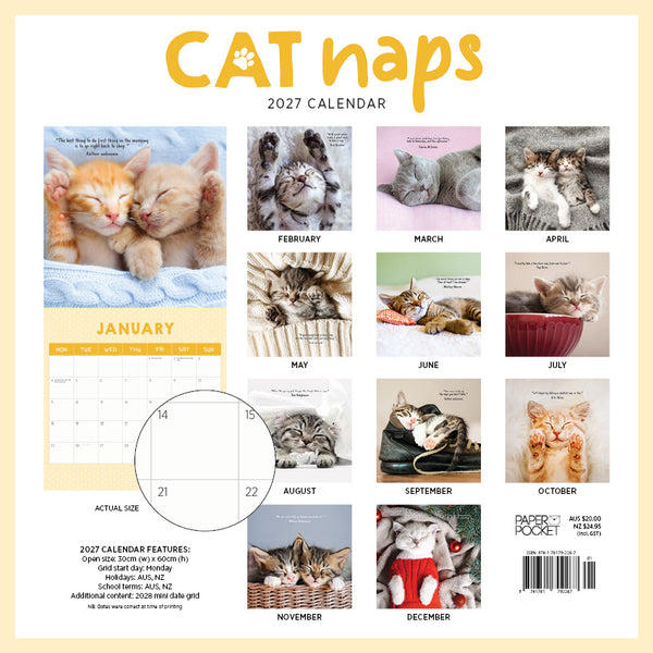 Cat Naps Calendar 2027