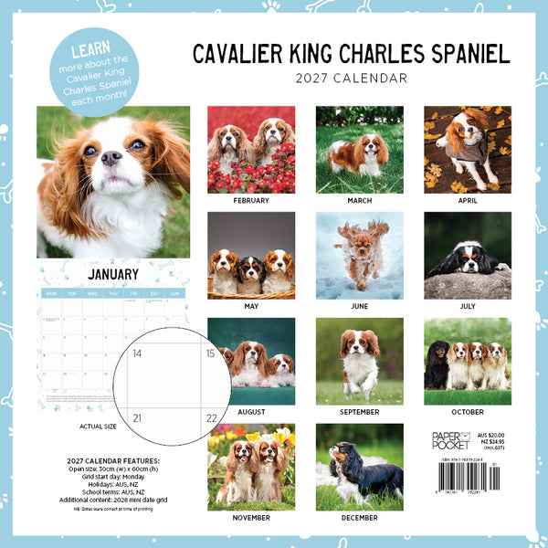 Cavalier King Charles Spaniels Calendar 2027