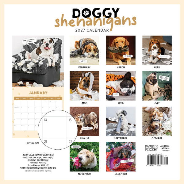 Doggy Shenanigans Calendar 2027