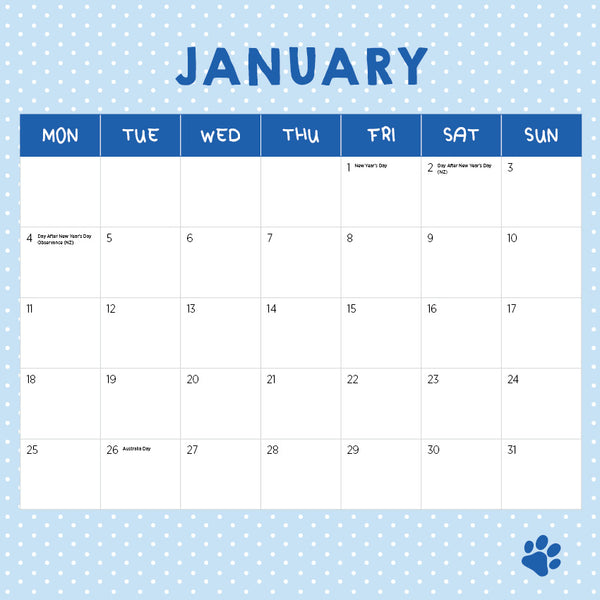 Dogs Yawning Calendar 2027