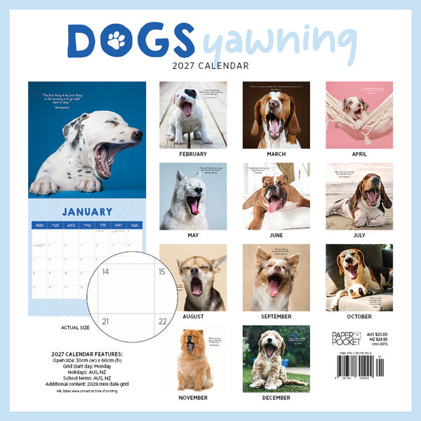 Dogs Yawning Calendar 2027