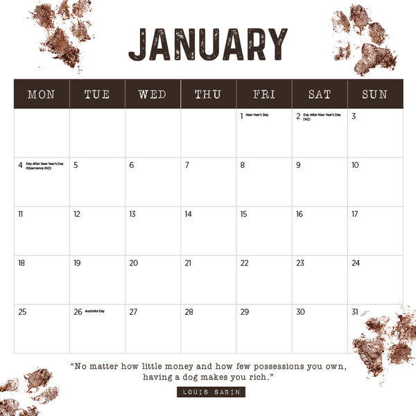 Farm Dogs Calendar 2027